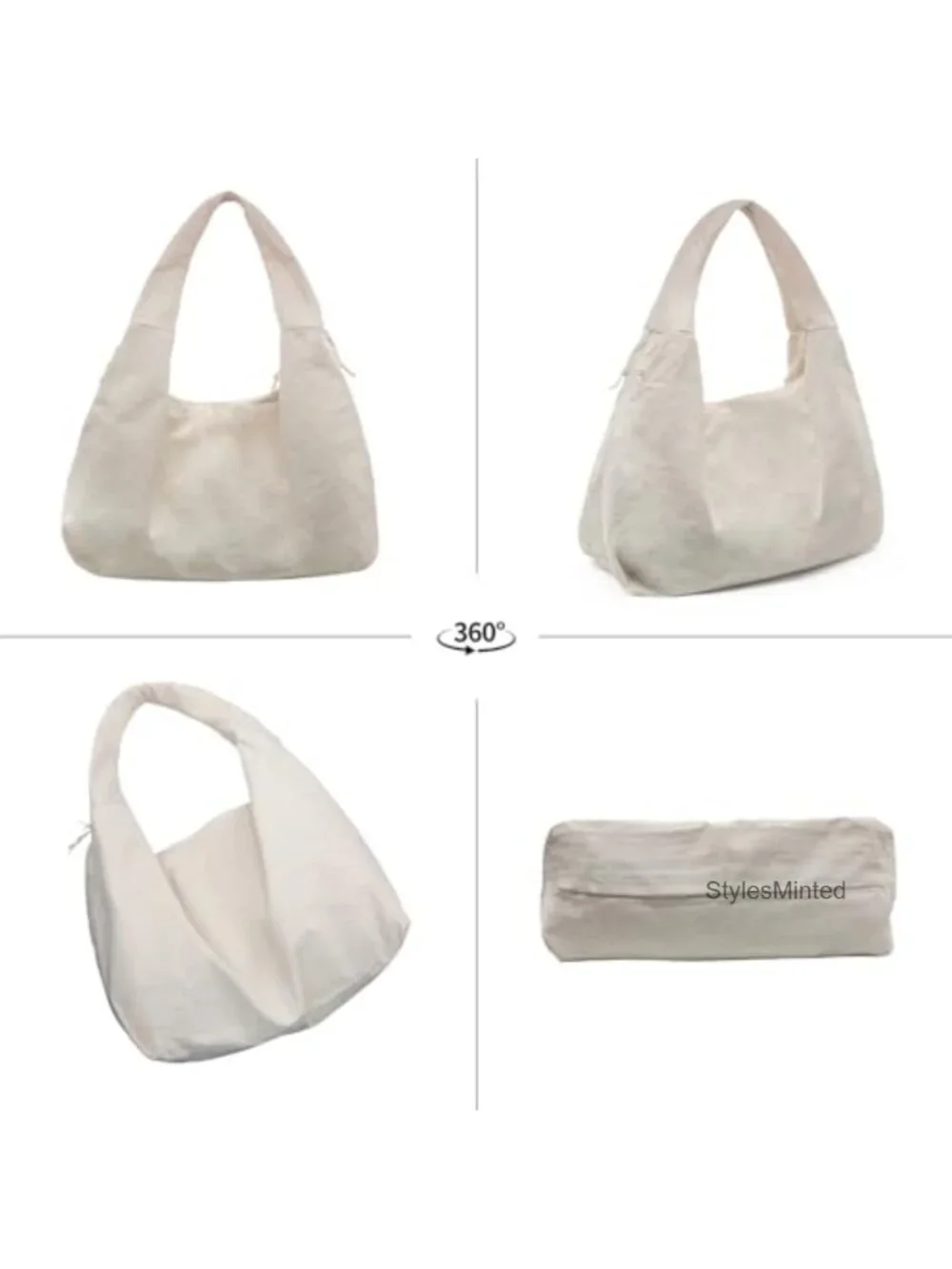 Nylon Slouchy Hobo Tote Bag Large Crescent Shoulder Bag for Women Travel Gym